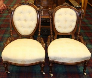 Near Matching Small 19th cent Walnut Chairs - SOLD