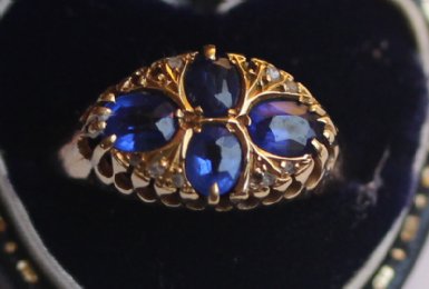 18 ct Gold,Sapphire & Diamond Ring C1910 - SOLD
