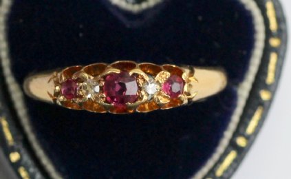 18ct Edwardian Ruby & Diamond Ring - SOLD