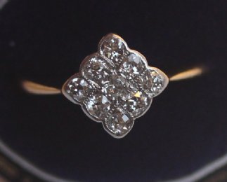 18ct Gold Diamond Pave SetRing C1920 - SOLD