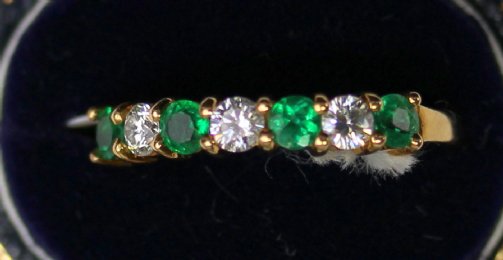 18ct Gold Emerald & Diamond Ring - SOLD