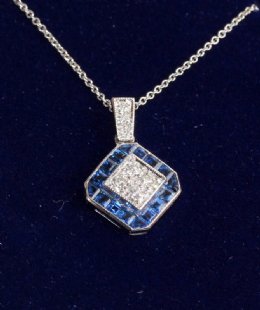 18ct, Sapphire & Diamond Pendant - SOLD