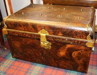 19th cent Tin Trunk