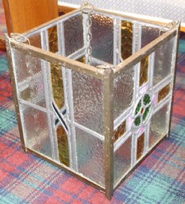 Large Leaded Glass Hall Lantern , Celtic Design