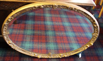 Large Oval Gilt Framed Mirror