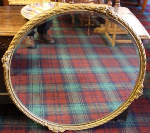 Large Round Gilt Framed Mirror