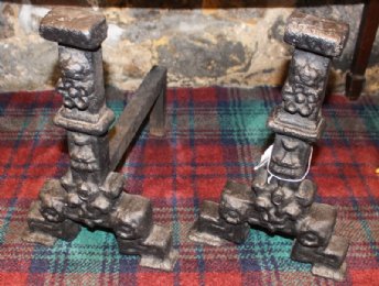 Very Heavy Cast Iron Fire Dogs