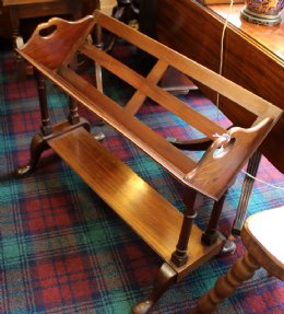 19th cent Mahogany Book Trough