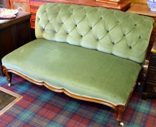 Button Backed Rosewood Framed Settee