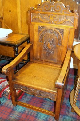 Carved Oak Hall Chair