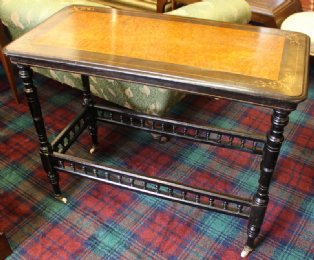 Ebonised & Walnut Victorian Side Table - SOLD