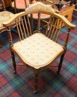 Inlaid Mahogany Corner Chair - SOLD