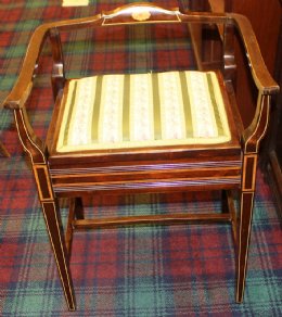 Inlaid Mahogany Piano Stool - SOLD