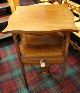 Mahogany Table with Shelf & Drawer