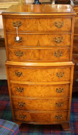 Neat Walnut Chest on Chest