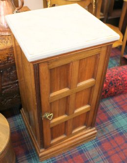 Mahogany Pot Cupboard - Marble Top