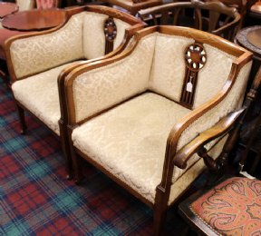 Pair of Inlaid Mahogany Edwardian Chairs