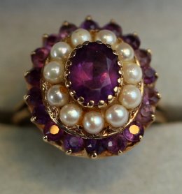 Pearl & Amethyst Cluster Ring