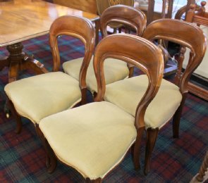 Set of 4 Mahogany Balloon Back Dining Chairs