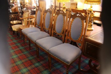 Set of 4 Victorian Oak Dining Chairs