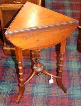 Small Mahogany Triangular Drop Leaf table - SOLD