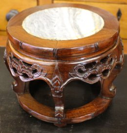 Small Oriental Marble Top Pot Stand