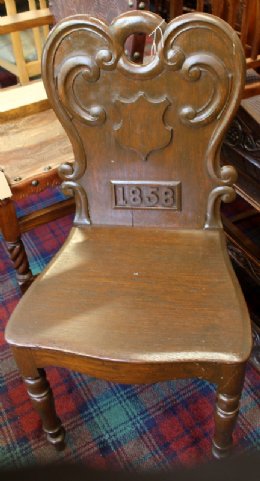Victorian Hall Chair Dated 1858
