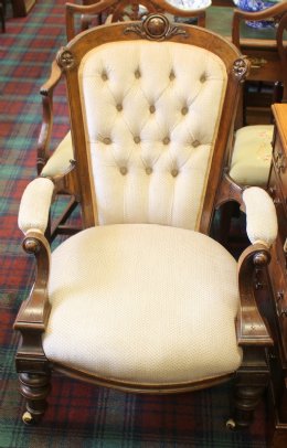 Walnut Framed Armchair