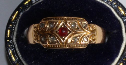 15ctGold,Ruby & Diamond Ring C1887
