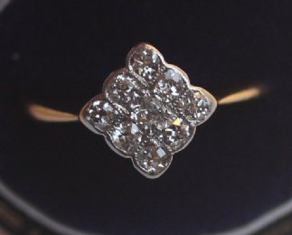 18ct Gold Diamond Pave SetRing C1920