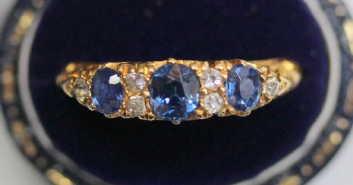 18ct gold, sapphire & diamond ring - Jewellery - Castle Close Antiques