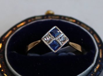 18ct Gold,Platinum,Sapphire&Diamond Ring