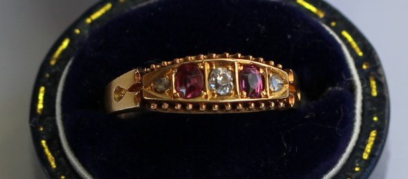 18ct Gold,Ruby & Diamond Ring C1876