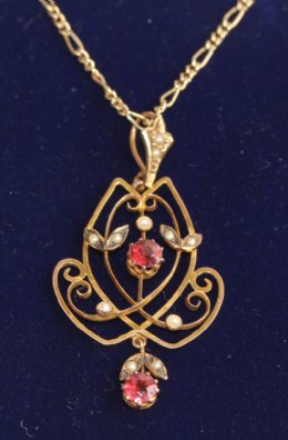 19thcent, Gold & Gem Set Pendant - SOLD