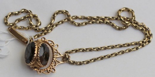 9ct gold chain & gold swivel fob - SOLD