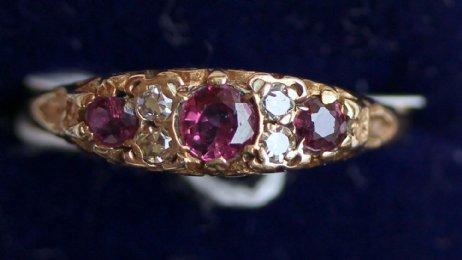 9ct Gold,Ruby & Diamond Ring