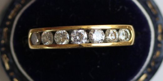 Gold, Diamond, Half Hoop Eternity Ring