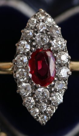 Old  Cut Diamond & Ruby Ring