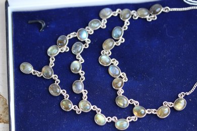 Sterling Silver & Moonstone Set Necklace