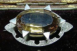 Victorian Silver/Citrine brooch