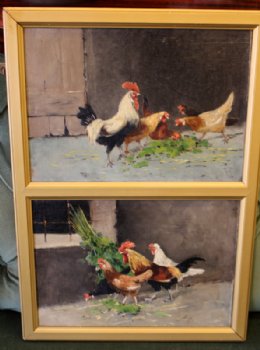 Hens & Roosters -Oil Painting