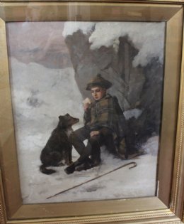 Highland Shepherd Boy - Oil Painting