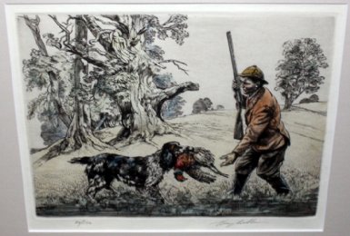 Print, Spaniel with Pheasant