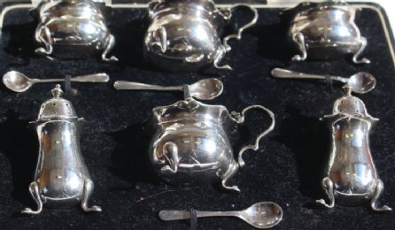 6pc  Silver Condiment Set