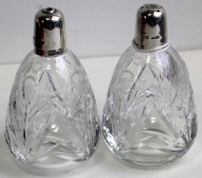 Edinburgh Crystal Salt & Pepper , Silver Tops