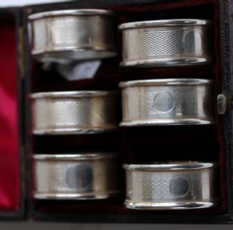 Set of 6 Silver Napkin Rings