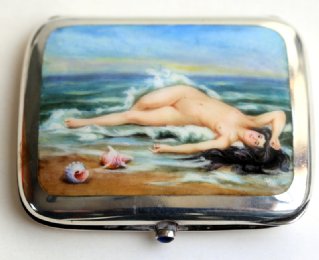 Silver & Enamel Cigarette Case