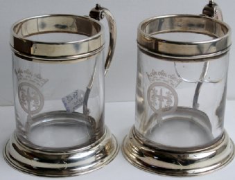 Silver & Glass Tankards