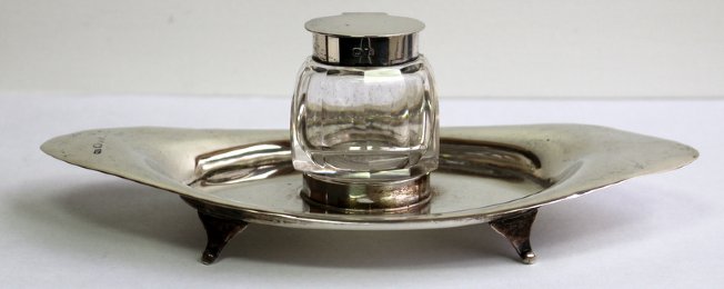 Silver Desk Inkwell