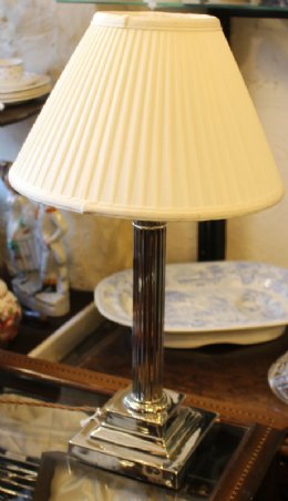 Silver Plated Corinthian Col Table Lamp
